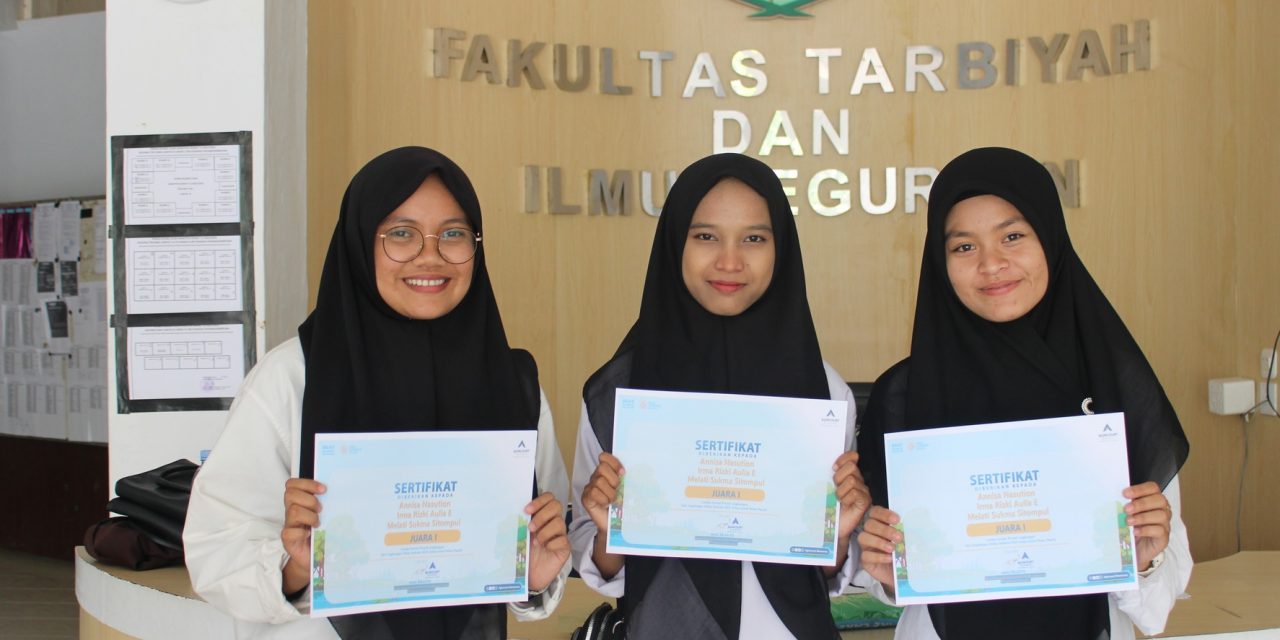 Tim Fakultas Tarbiyah dan Ilmu Keguruan Meraih Juara dalam Lomba Inovasi Proyek Lingkungan 2023 yang diselenggarakan oleh Agincourtresources PTAR Batangtoru.